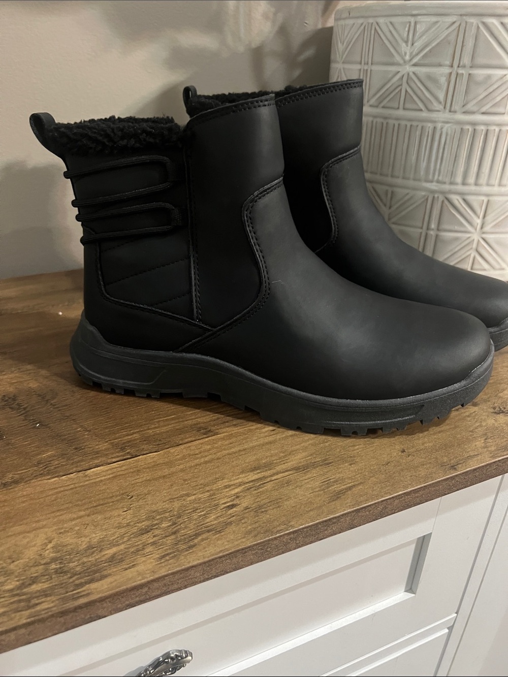 Eddie Bauer Black Women's Insulated Ankle Rain Boots